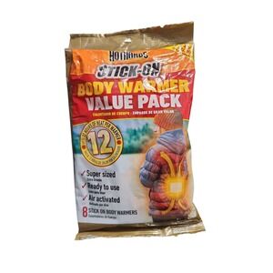 8 HotHands Stick - On Body Warmer 12 Hours Heat Per Warmer!!! Expiration 11/27